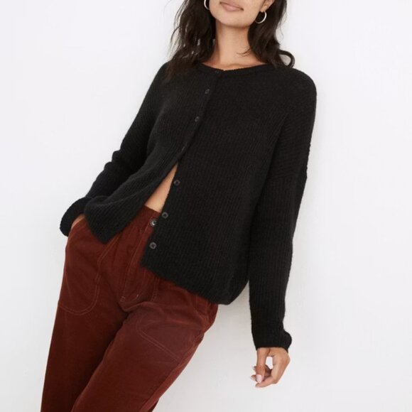 Madewell Sweaters - Madewell Bellaire Cardigan Sweater alpaca knit womens Black xsmall minimalist